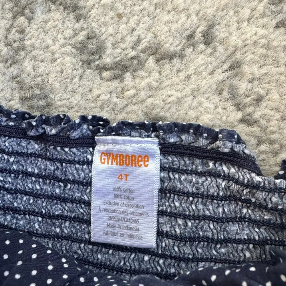 Gymboree Very Cherry Navy Polka Dot Dress Size 4T